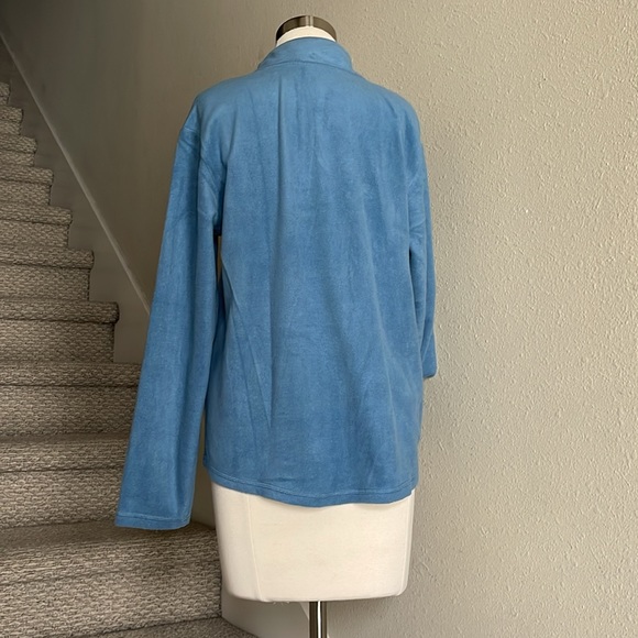 Cuddl Dudds Sz M Half-button up Light Blue Top - Picture 4 of 12